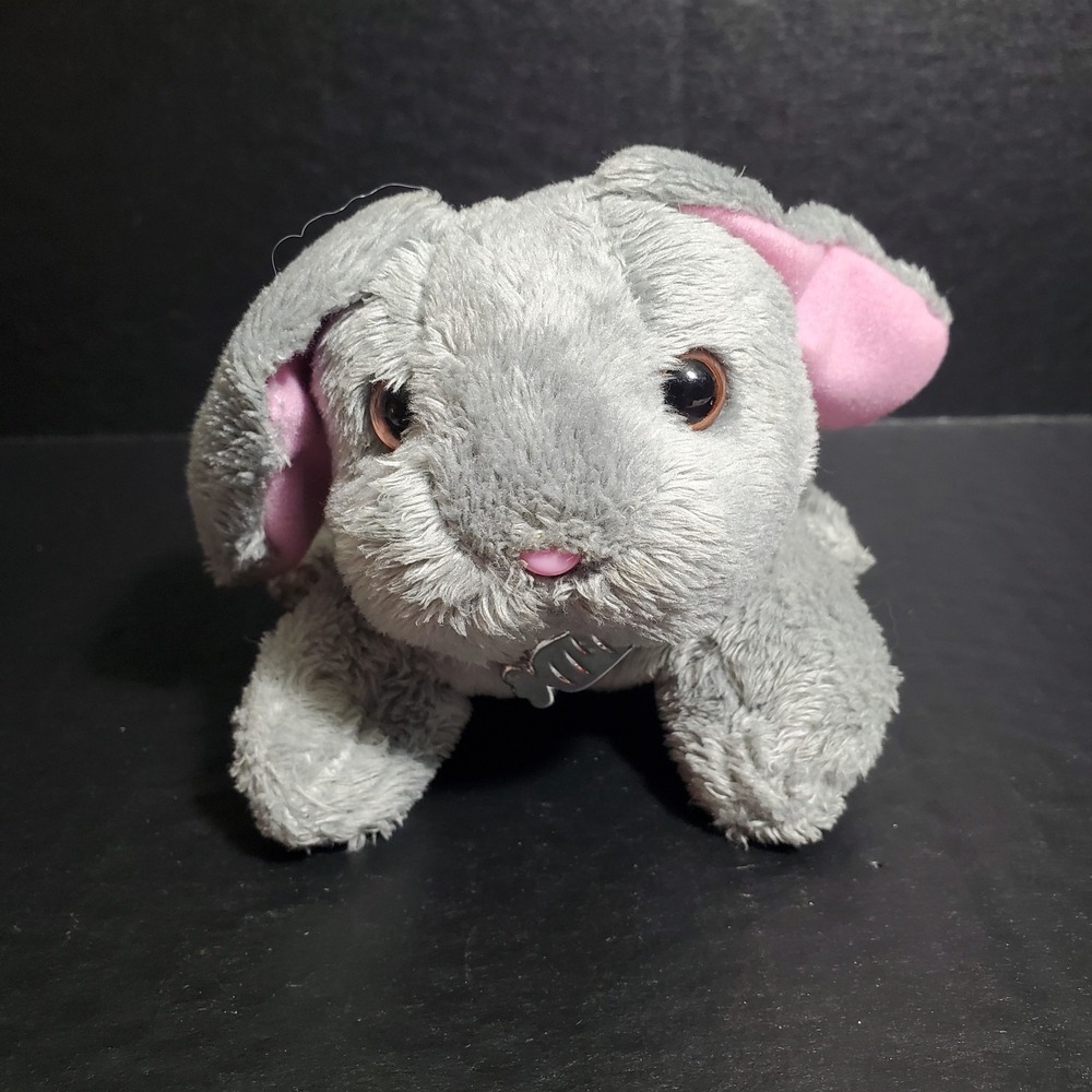 My Life As Plush Grey Bunny Rabbit‎ 6" Pet For 18" Dolls 2014 Pink Collar Ears